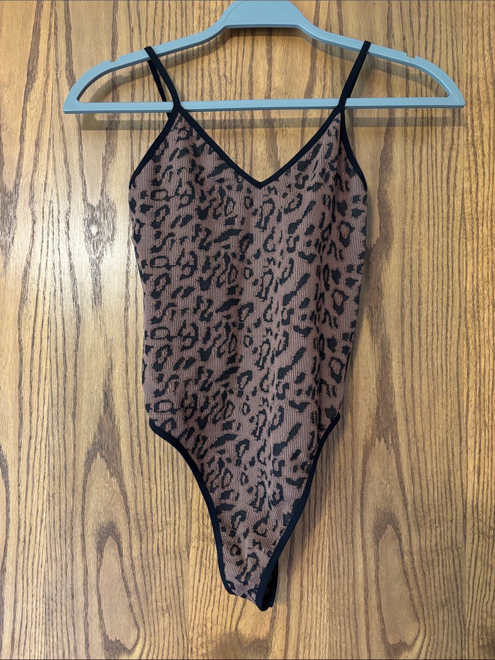 Leopard Print Mesh Bodysuit - Brown/Black